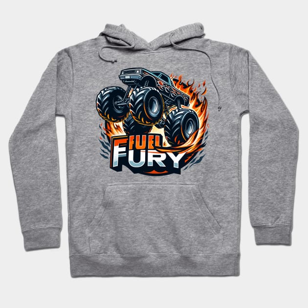 Monster Truck, Fuel Fury Hoodie by Vehicles-Art